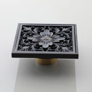 10*10cm Bathroom Carved Flower Kitchen ORB Waste Shower Floor Drain - Picture 1 of 9