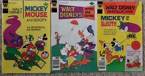 Three Whitman Walt Disney Comic Books Mickey Mouse, Donald Duck, Mickey & Sleuth - Picture 1 of 5