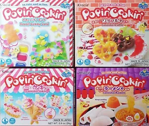 Kit de dulces Kracie Popin' Cookin' Hágalo usted mismo para niños paquete de 4 gommyland, ramen, gofres y pasteles - Imagen 1 de 9
