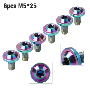 6pcs Alloy Bolts Truss Torx Head Screws M5x25mm For Motorcycle Bike - Picture 1 of 12