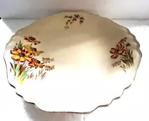 J & G Meakin Sunshine Floral Serving Cake Plate Rd 561073 c1950 hors d'oeuvres - Picture 1 of 10