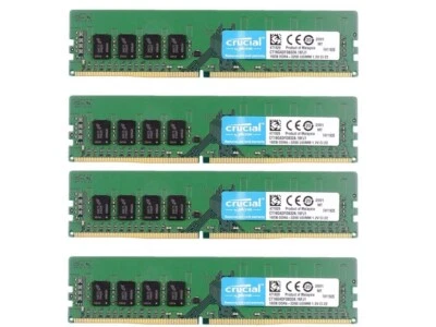 Crucial 64GB 4X16GB DDR4 3200MHz PC4-25600 Desktop DIMM Memory Ram CT16G4DFD832A - Image 1 of 4