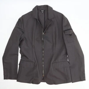 CNC Costume National Jacket Mens 34/48 Solid Dark Gray Full Zip Snap Cuff Giacca - Picture 1 of 10