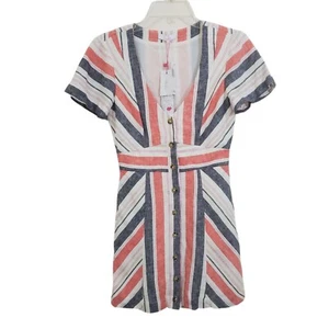 Mini Vestido Parker Kacey Mezcla de Lino a Rayas Nuevo con Etiquetas Talla 0 - Imagen 1 de 12