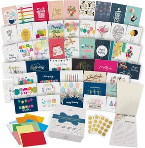 100 Unique Birthday Cards Assortment with Greetings inside for Businesses and In - Picture 1 of 9