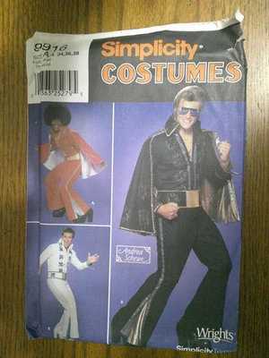 Simplicity Costume Pattern 9916 Mens Retro ELVIS Jumpsuit Cape Costume SZ 34-38 - Image 1 of 2