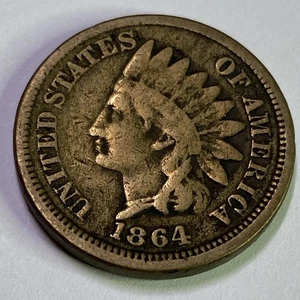 1864 Indian Head Cent Penny, Copper Nickel, Sharp Coin - Picture 1 of 5