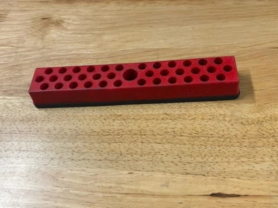 Mechanic Time Saver 581 1/4" drive (37) hole Hex Bit Organizer Red - Image 1 of 2