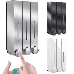 Champú de montaje en pared loción de ducha gel acondicionador baño triple dispensador de jabón§ - Imagen 1 de 27