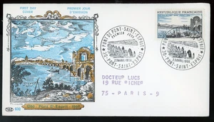 FRANCE 1966 FIRST DAY COVER, PONT-SAINT-ESPRIT BRIDGE 1266-1966 !! HH23 - Picture 1 of 2