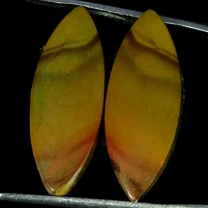 Natural Polygram Jasper Supply Marquise Cabochon Pair 14.10 Cts 9X25X3MM - Picture 1 of 6