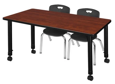 Regency Kee 48 x 24 pulgadas Mesa de aula ajustable móvil y 2 Andy de 12 pulgadas Pila Foto 1 de 4