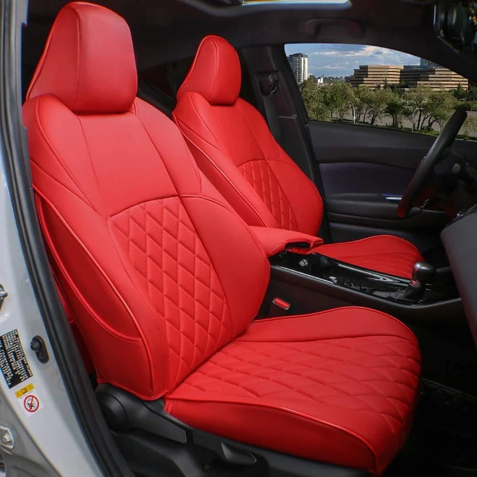 EKR Custom Fit 2018-2022 Honda Accord Seat Covers 5-Seater Full Set Leather Red - Image 1 of 4
