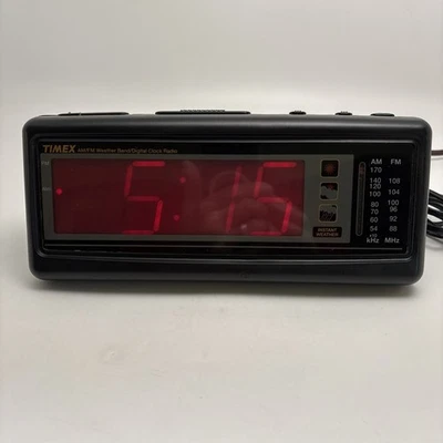 Vintage Timex AM/FM • Banda meteorológica • Radio reloj despertador digital #TX2238 PROBADO Foto 1 de 4