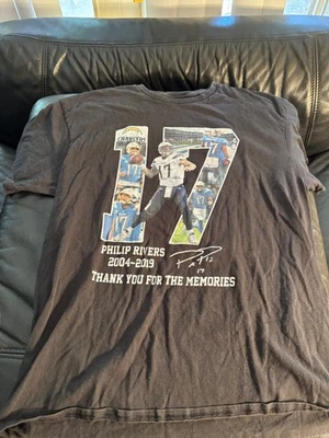 Phillip Rivers San Diego Los Angeles Chargers Retirement T shirt QB Hall of Fame - Image 1 of 2