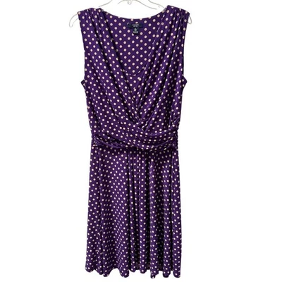 Vestido Chaps Púrpura Lunares Talla XL Mujer Acampanado Elástico Mujer Vestido Foto 1 de 4