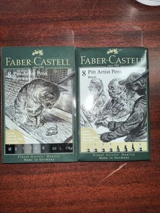 Nuovissimo -Faber-Castell 8 penne Pitt Artist nere e grigie set e 8 nere, 16 penne - Foto 1 di 5