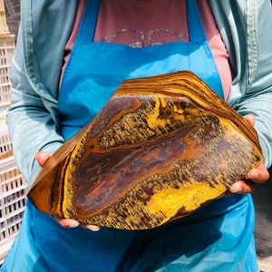 7.21LB Large Natural Tiger's Eye Stone Quartz Crystal Mineral Specimen Healing - Picture 1 of 15