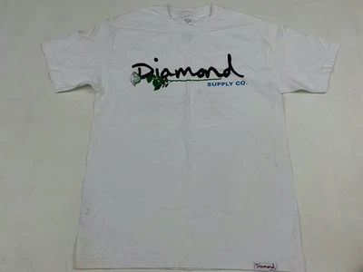 Camiseta branca gráfica masculina logotipo Diamond Supply Co tamanho M - Imagem 1 de 4