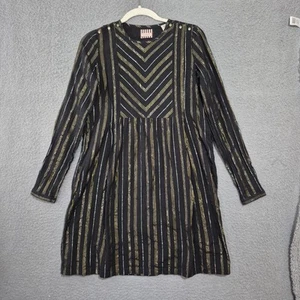 SCOTCH & SODA Maison Scotch Mädchen schwarz gold gestreift Langarm Kleid 14 - Bild 1 von 8