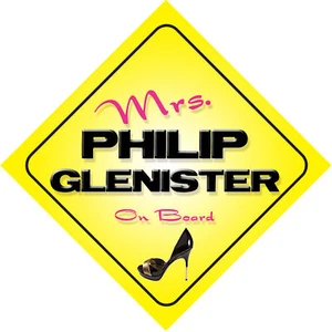 Mrs Philip Glenister On Board Novelty Car Sign - Foto 1 di 1