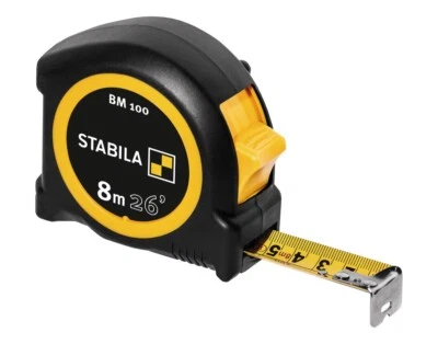 Stabila BM 100 Pocket Tape Measure 8m / 26ft (Width 19mm) - Image 1 of 2