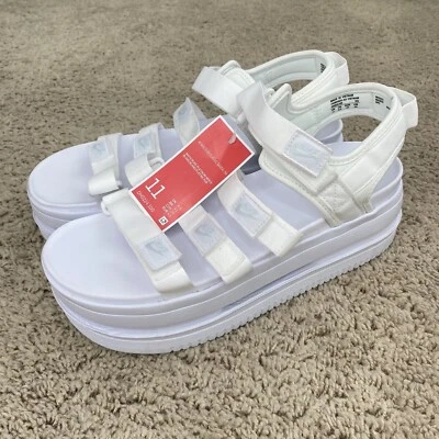 Nike Mujer Icon Sandalia Clásica Blanca Platino Puro Mujer Plataforma Zapato Talla 11 Foto 1 de 4