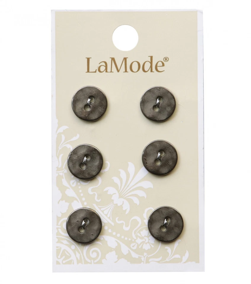 LaMode Gunmetal Hammered Metal 7/16in 11mm 2 hole Buttons - Image 1 of 1