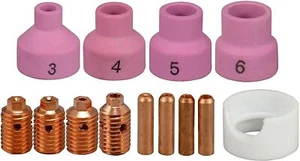 TIG Collet Body Alumina Nozzle Ceramic Cup Fit WP24 TIG Welding Torch 13pcs - Picture 1 of 4