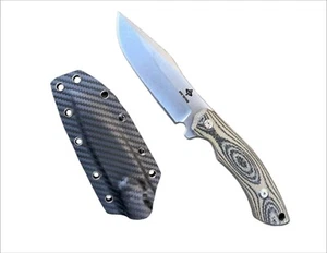 AMER Tactical AT-003 Fixed Blade, Carbonfiber & G10 Scales, Full Tang, EDC Knife - Picture 1 of 4