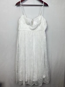 Lulus Lace Midi Dress Wedding Ceremony Sleeveless Summer Lined Spaghetti Strap - Picture 1 of 12