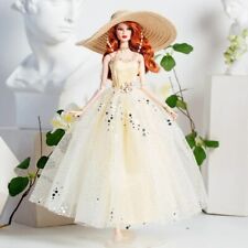 Luxury 1/6 Doll Strapless Wedding Dress Dotted Lace Gown For 11.5" Doll Clothes