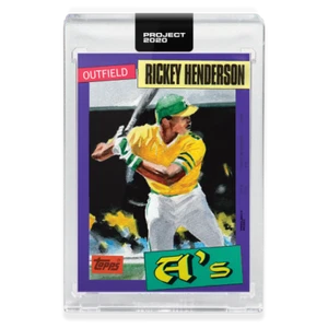 2020 TOPPS PROJECT 2020 #123 RICKEY HENDERSON - BY JACOB ROCHESTER - Picture 1 of 2