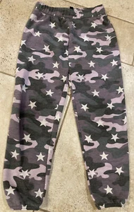 Pixie Lane Girls Kids Purple Camo Sweatpants W Stars On Them Size 6 - Picture 1 of 1