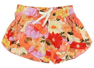 BILLABONg Girls Made For You Shorts sz XS X-Small (06) Orange Red Floral Print - Picture 1 of 2