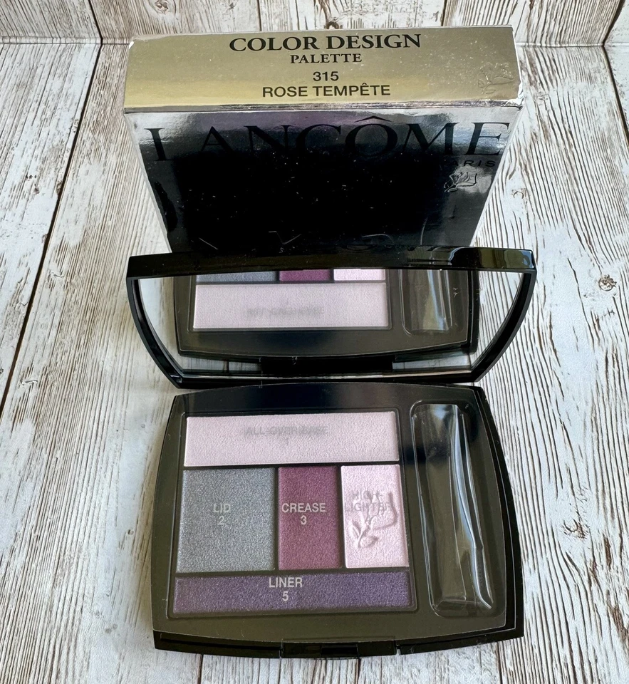 Lancome Color Design 5 Eye Shadow & Liner Palette Rose Tempete 315 4g