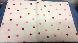 FLANNEL BACK VINYL TABLECLOTH 52" x 104" (8-10 ppl) RED & PINK POLKA DOTS by AP - Picture 1 of 6