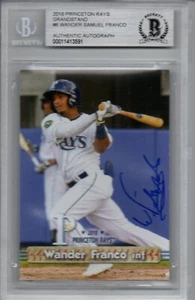Wander Franco 2018 Princeton Rays Autographed Signed Card Beckett BAS FIRST CARD - Picture 1 of 1