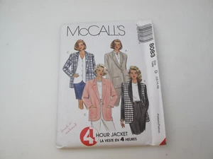 Giacca blazer sfoderata foderata McCall's 8083 modello cucito taglia 12-16 non tagliata (U) - Foto 1 di 6