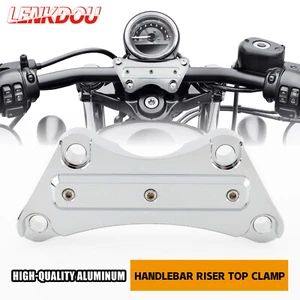 Chrome 1 Inch Handlebar Risers Top Clamp For Harley Touring Models FL 1997-2024 - Picture 1 of 8