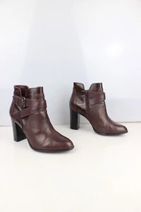 MINELLI T 37 Bottines à brides cuir marron acajou Très bon état - Imagen 1 de 12