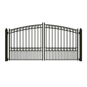 Aleko Paris Style Zierstahl Dual Auffahrtstor 12 Fuß x 6 Fuß schwarz - Bild 1 von 15