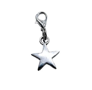 Star Wholesale Charm 10 Pc Jewelry Making Craft Mini Pendant W/ Lobster Claw - Picture 1 of 5