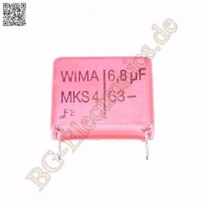 5 x 6.8µF 6.8uF 6800nF 63V MKS4 RM22,5 Folien Kondensator Capacito WIMA  5pcs - Picture 1 of 1