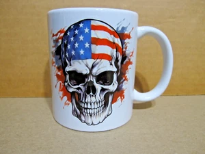 1=NEW=2 DIFFERENT PICTURES=CERAMIC==SKULL MUG==11OZ=WHITE=GLOSSY=GREAT GIFT - Picture 1 of 5
