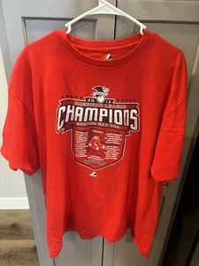 T-shirt Boston Red Sox 2013 American League Champions taglia XXL lista giocatori rossa - Foto 1 di 7