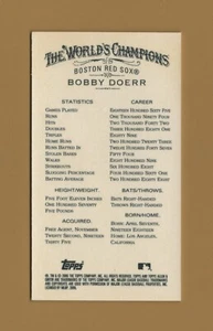 Flagship 2006 Topps Allen & Ginter Mini No Number NNO #287 Bobby Doerr HOF /50 - Picture 1 of 2
