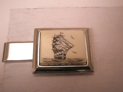 Escena de velero alto de colección PEQUEÑA barra de corbata clip galeón bucanero línea HMS Foto 1 de 4