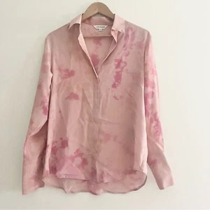 CatherineGee 100 % Seide Daria Bluse Top rosa Batik kastig Griechenland inspiriert S - Bild 1 von 8