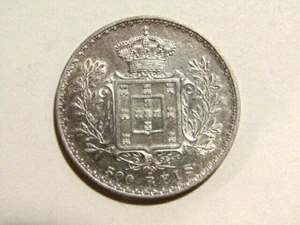 Portugal 1891 500 Reis Silber Au Münze - Bild 1 von 5